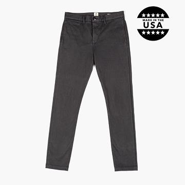 Thursday Boots Axe Slim Fit Chinos Baumwoll Hose Herren Schwarz | AT281KOR