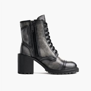 Thursday Boots Boots Rebel Leder Stöckelschuhe Damen Grau | AT414GSO