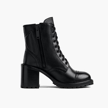 Thursday Boots Boots Rebel Leder Stöckelschuhe Damen Schwarz | AT415FDN