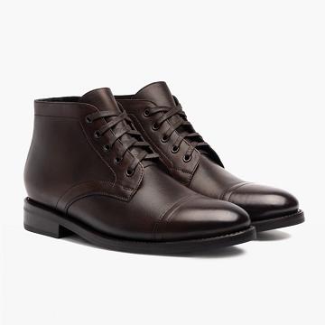 Thursday Boots Cadet Leder Schnürstiefel Herren Schwarz Kaffee | AT65MQZ