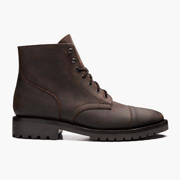 Thursday Boots Captain Leder Klassische Schnürstiefel Herren Kaffee | AT78DFM