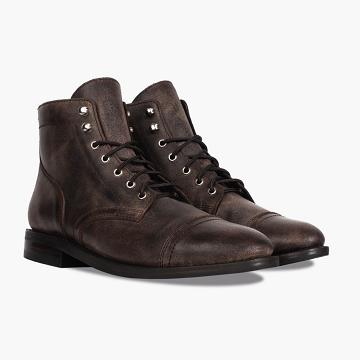 Thursday Boots Captain Leder Klassische Schnürstiefel Herren Bordeaux | AT79ATL