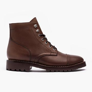 Thursday Boots Captain Leder Rugged & Resilient Stiefel Herren Kaffee | AT146VRW