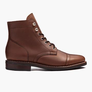 Thursday Boots Captain Leder Schnürstiefel Damen Braun | AT422UZG