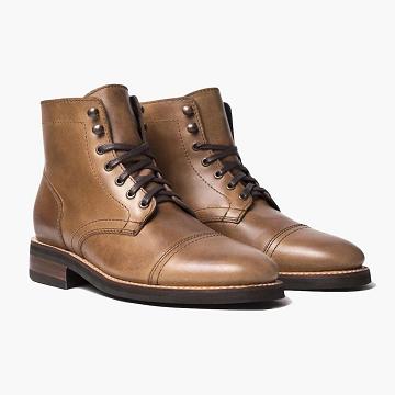 Thursday Boots Captain Leder Schnürstiefel Herren Braun | AT71ZUT