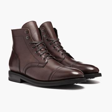 Thursday Boots Captain Leder Wildleder Schnürstiefel Herren Kaffee | AT84UZG