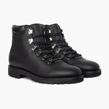 Thursday Boots Commander Leder Schnürstiefel Herren Schwarz | AT89WNB