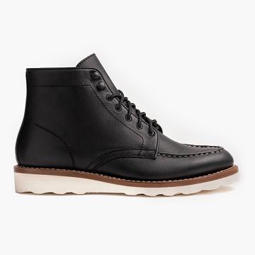 Thursday Boots Diplomat Leder Schnürstiefel Damen Schwarz | AT345YXF
