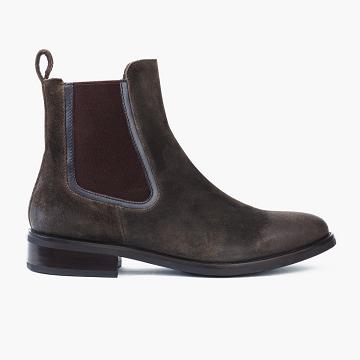 Thursday Boots Duchess Wildleder Chelsea Boots Damen Dunkelolivgrün | AT369ILH