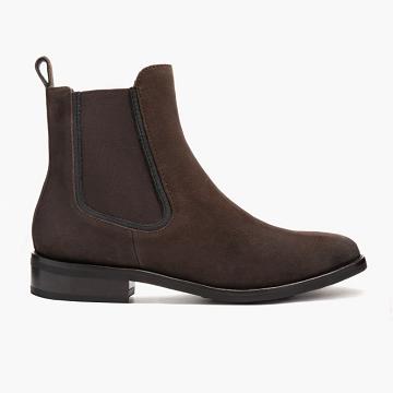 Thursday Boots Duchess Wildleder Chelsea Boots Damen Dunkelbraun | AT370UZG