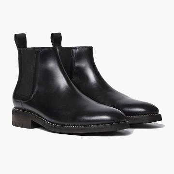 Thursday Boots Duke Leder Chelsea Boots Herren Schwarz | AT25FDN