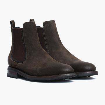 Thursday Boots Duke Wildleder Chelsea Boots Herren Olivgrün | AT29PJJ