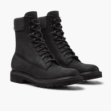 Thursday Boots Explorer Leder Schnürstiefel Herren Schwarz | AT97ZUT