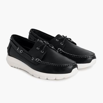Thursday Boots Handsewn Runner Leder Bootsschuhe Herren Schwarz | AT233FDN