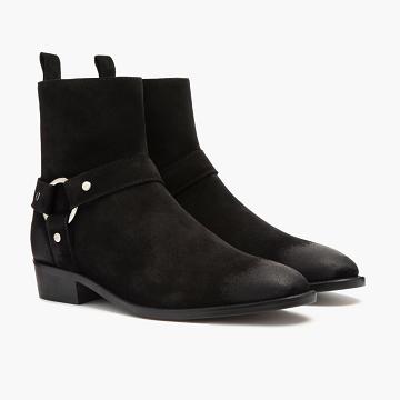 Thursday Boots Harness Wildleder Chelsea Boots Herren Schwarz | AT31ILH