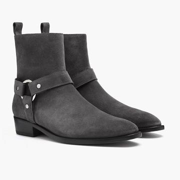 Thursday Boots Harness Wildleder Chelsea Boots Herren Grau | AT32UZG