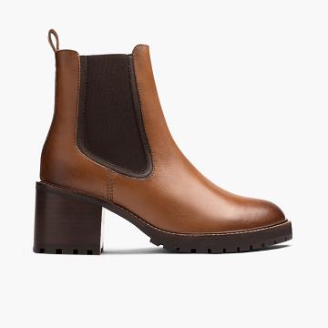 Thursday Boots Knockout Leder Chelsea Boots Damen Braun | AT377MQZ