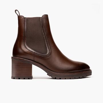 Thursday Boots Knockout Leder Stiefel Damen Kaffee | AT390DFM11