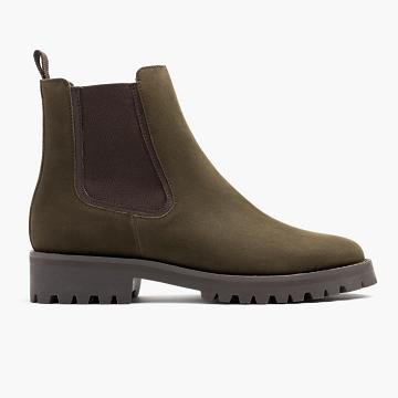 Thursday Boots Legend Nubuck Chelsea Boots Damen Olivgrün | AT394OKI