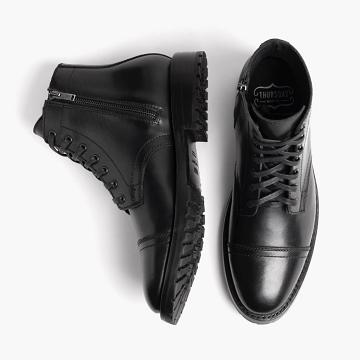 Thursday Boots Major Leder Wildleder Schnürstiefel Herren Schwarz | AT106AHK