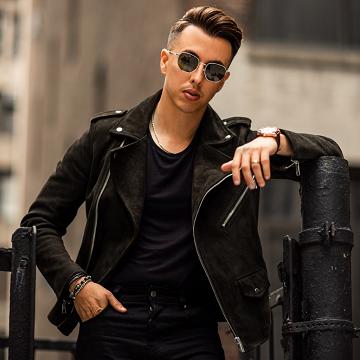 Thursday Boots Motorcycle Wildleder Jacke Herren Olivgrün | AT268TCE