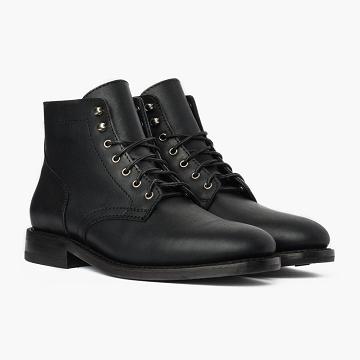 Thursday Boots President Leder Klassische Schnürstiefel Herren Schwarz | AT112TCE