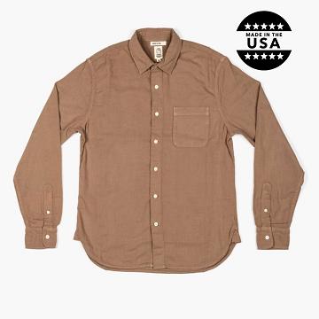 Thursday Boots Ripper Baumwoll Hemd Herren Braun | AT288AHK