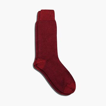 Thursday Boots Sodello Birdseye Baumwoll Socken Herren Rot | AT321RVD