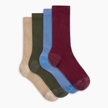 Thursday Boots Sodello Klassische Crew Baumwoll 4-Pack Socken Damen Rot Mehrfarbig | AT390DFM45