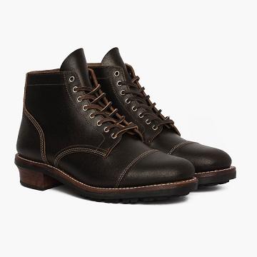 Thursday Boots Vanguard Leder Schnürstiefel Herren Schwarz | AT130DFM